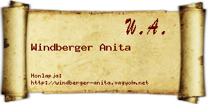 Windberger Anita névjegykártya