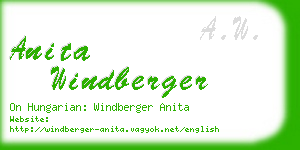 anita windberger business card